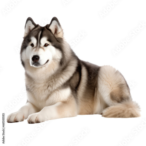 Alaskan Malamute dog isolated on transparent background,transparency 