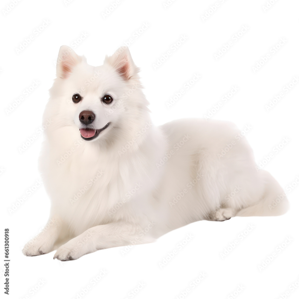 American Eskimo Dog  isolated on transparent background,transparency 