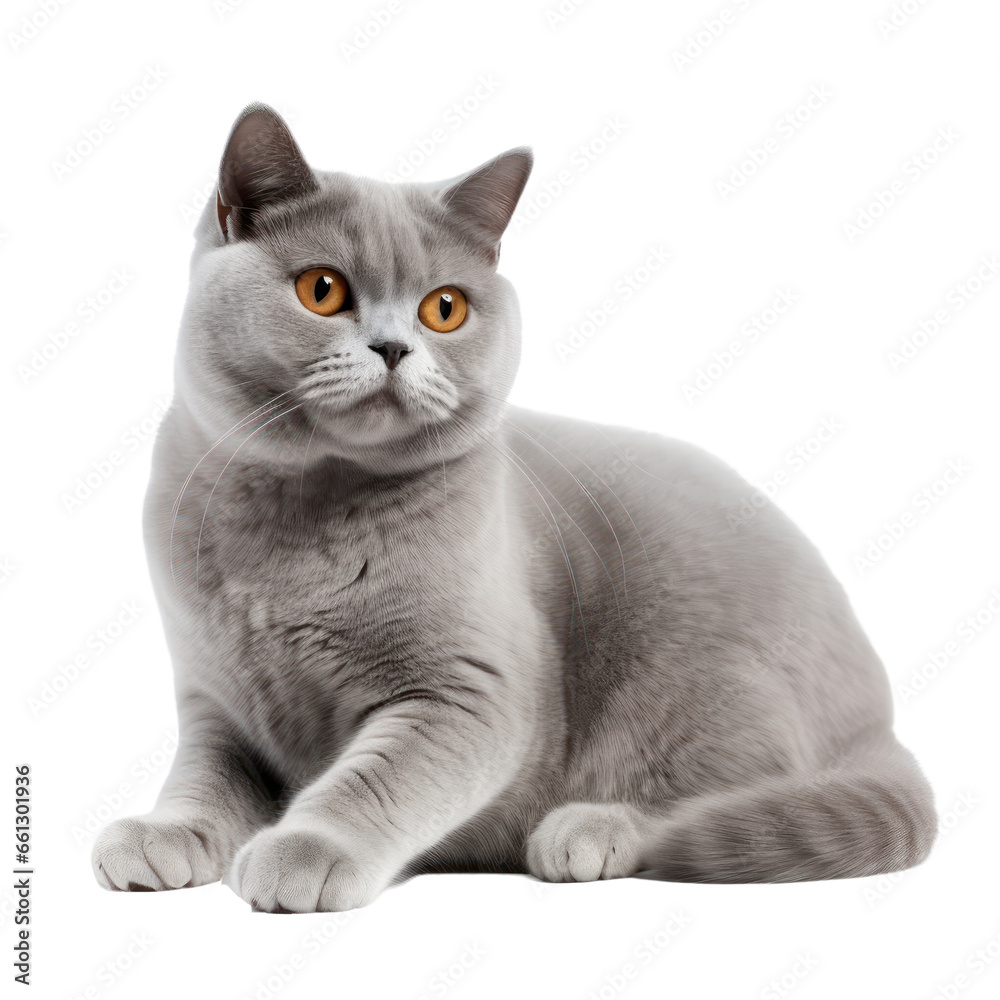 British shorthair isolated on transparent background,Transparency 