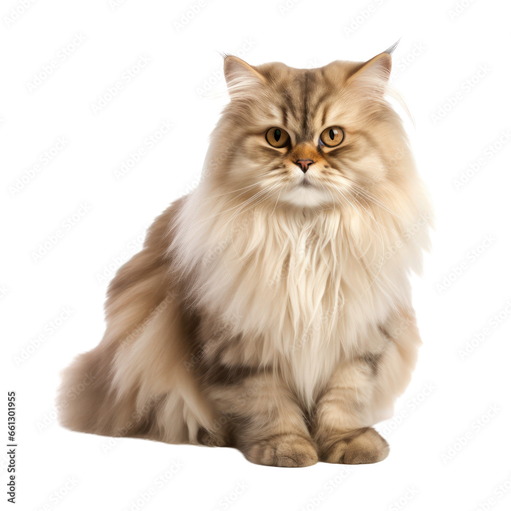 British longhair cat isolated on transparent background,Transparency 