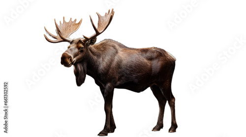 Moose Deer Standing. Isolated on Transparent background.