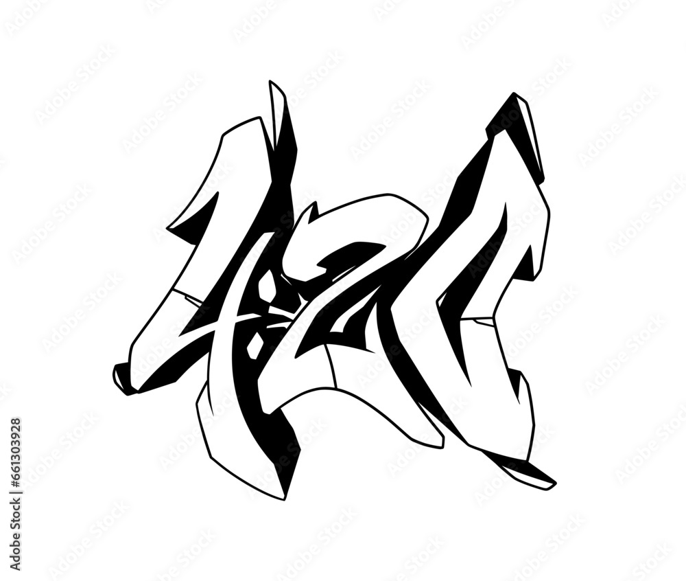 420 font in graffiti style. Vector illustration.