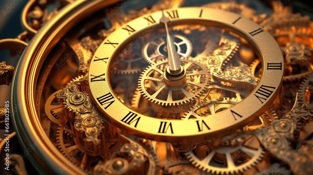 time spiral concept image Unusual watch with roman arabic numerals and clock hands