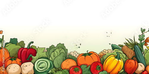 Poster background of healthy vegetables and fruits