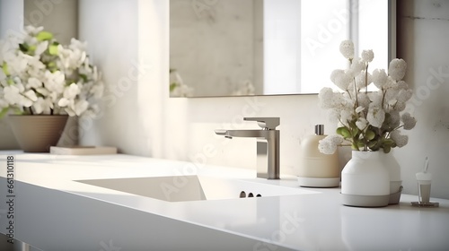 white sink in stylish bathroom interior modern bathroom interior