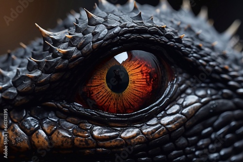 a picture of Close up of Iguana eye, dragon eye, dinosaur eye Generative AI © Saim Art