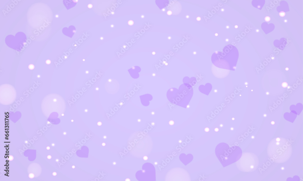 Vector purple blurred valentine's day with bokeh background