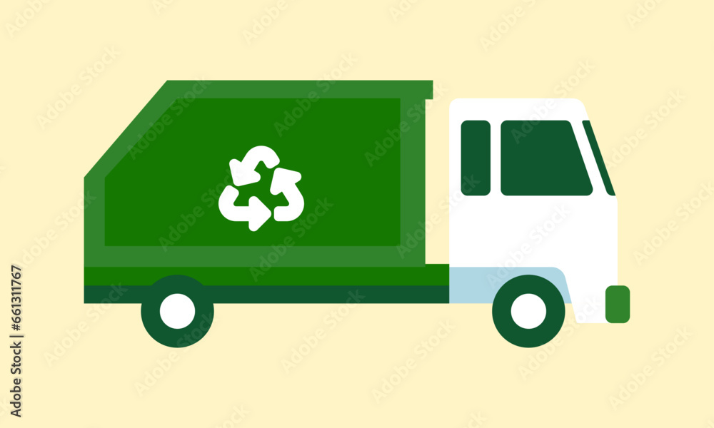 Vector recycling truck isolated on a white background vector illustration Vector recycling truck isolated on a white background vector illustration