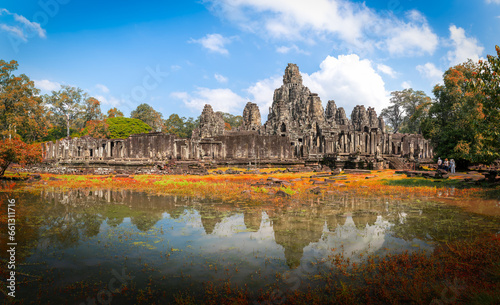 Landscape with Bayon temple in Angkor Thom, Siem Reap, Cambodia