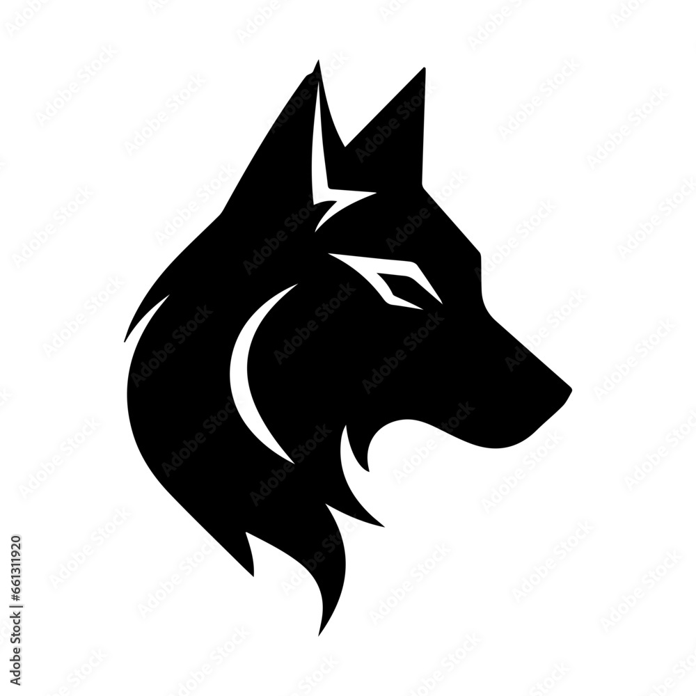 Wolf head logo icon, wolf face vector Illustration, on a isolated background