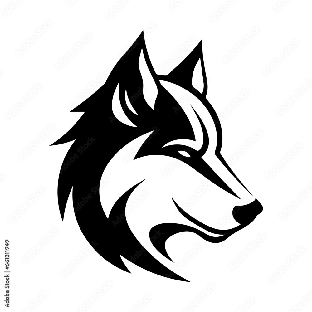 Wolf head logo icon, wolf face vector Illustration, on a isolated background