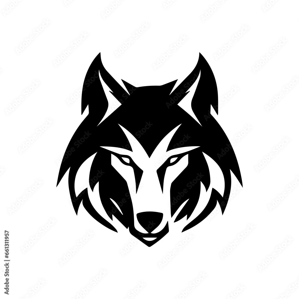 Wolf head logo icon, wolf face vector Illustration, on a isolated background