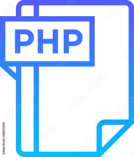 PHP Line Gradient Icon pictogram symbol visual illustration