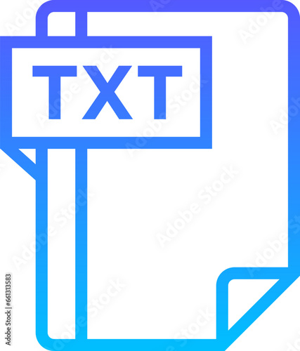 TXT Line Gradient Icon pictogram symbol visual illustration