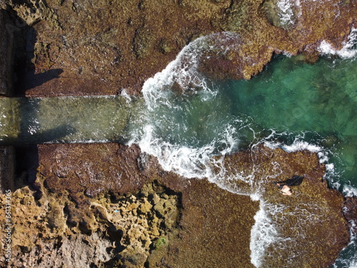 Atlit beach in Israel drone footage photo