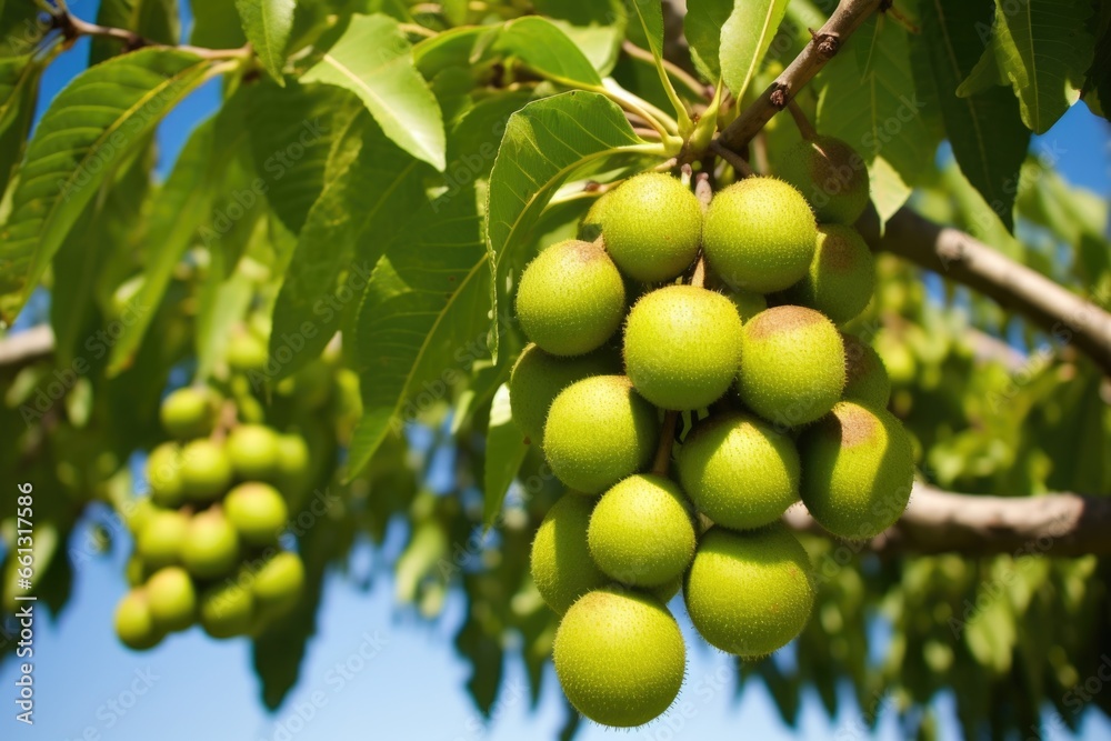 a kiwi vine laden with ripe kiwi fruits a kiwi vine laden with ripe kiwi fruits