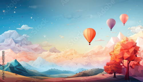 Landscape with balloons