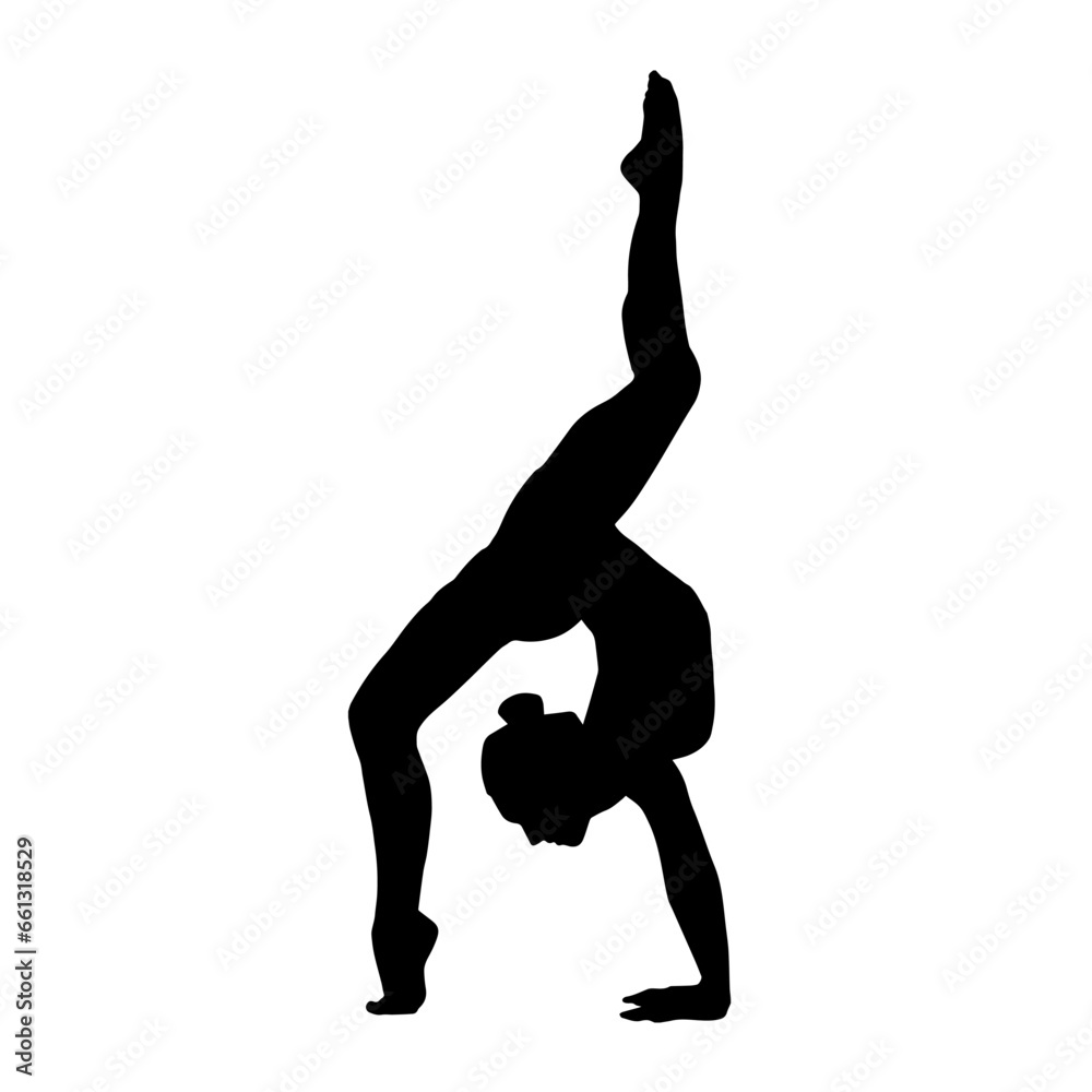 Silhouette of a female ballet dancer in action pose. Silhouette of a ballerina girl dancing pose. Silhouette of a female ballet dancer in action pose. Silhouette of a ballerina girl dancing pose.