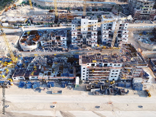 Construction site drone footage, Israel.