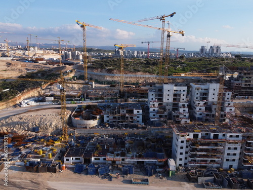 Construction site drone footage, Israel.