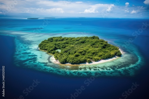 an untouched island seen from an aerial view