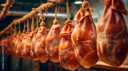 Factory of parma ham traditional italian food