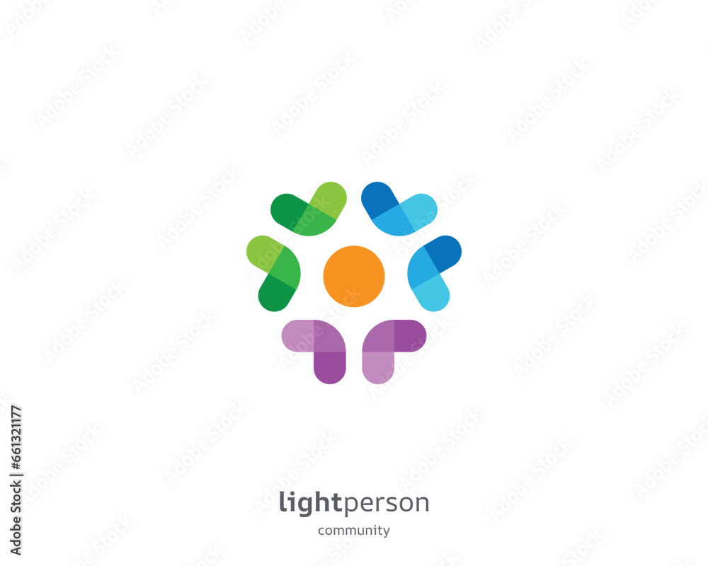 Flat colorful creative community logo Flat colorful creative community logo
