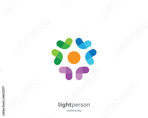 Flat colorful creative community logo