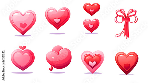 Valentine symbol icon set isolate on white