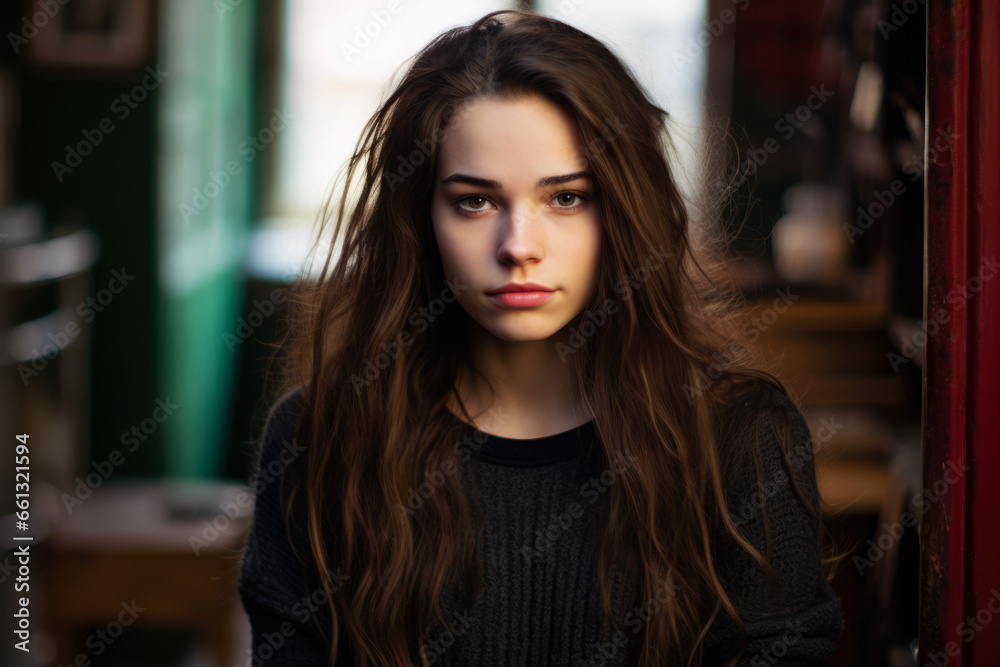 Young grunge woman in urban clothes Young grunge woman in urban clothes