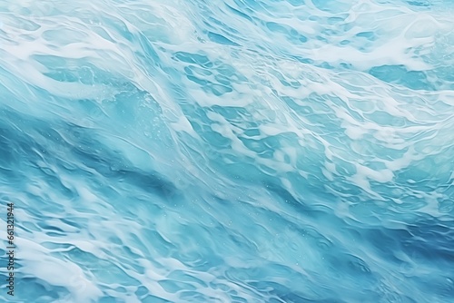 Blue water surface with foam. Abstract background and texture for design.