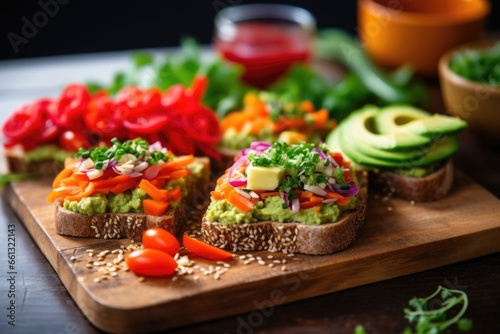 healthy sandwiches with whole grain bread and vegetables