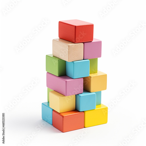 Building blocks isolated on white  ai technology