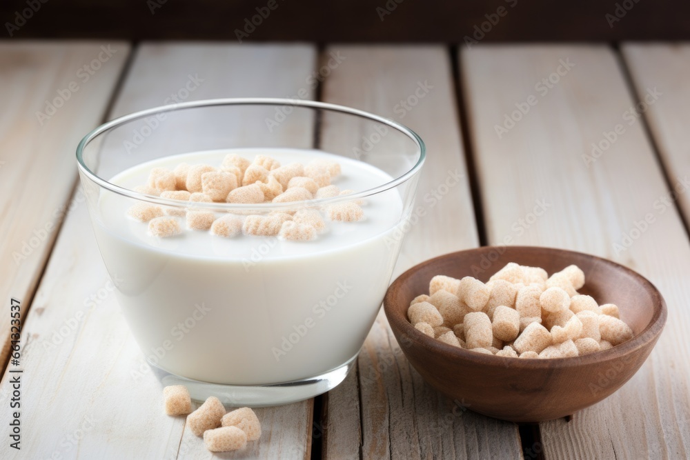 a bowl of cereal soaked in cold milk a bowl of cereal soaked in cold milk