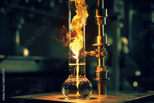 Bunsen burner heating a test tube, And then it breaks! Actual breaking photo