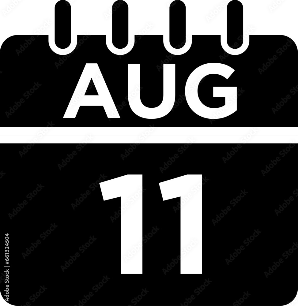 08-August - 11 Glyph black Icon pictogram symbol visual illustration 08-August - 11 Glyph black Icon pictogram symbol visual illustration