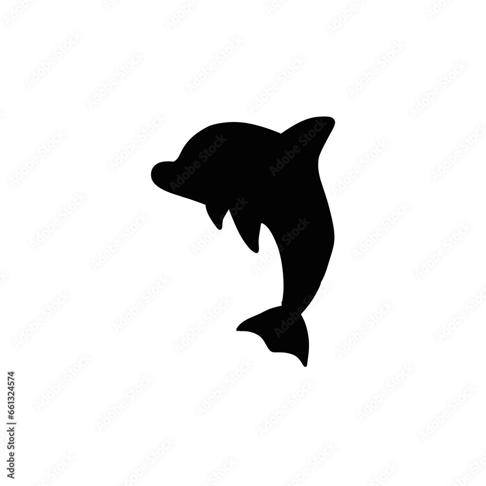 Fototapeta premium Jumping dolpgin vector icon