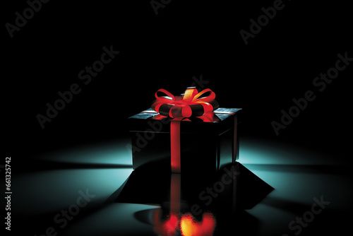 gift box with red ribbon