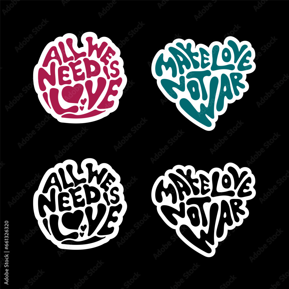 Sticker set Cute vector template decorated with cartoon image and aesthetic quotes graphic design Sticker set Cute vector template decorated with cartoon image and aesthetic quotes graphic design