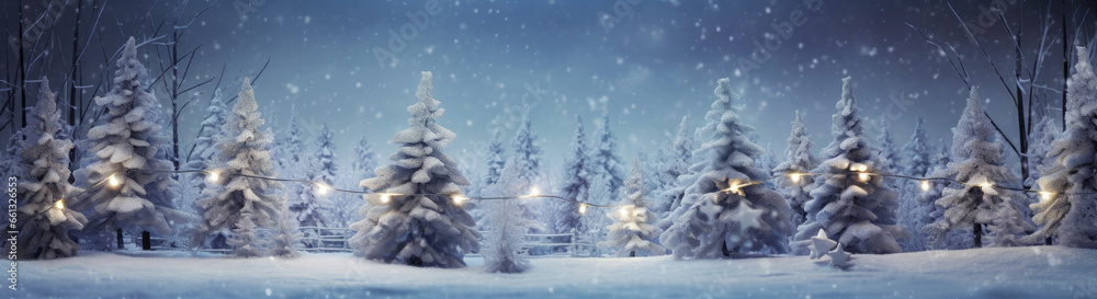 Christmas background with snow, generative ai 