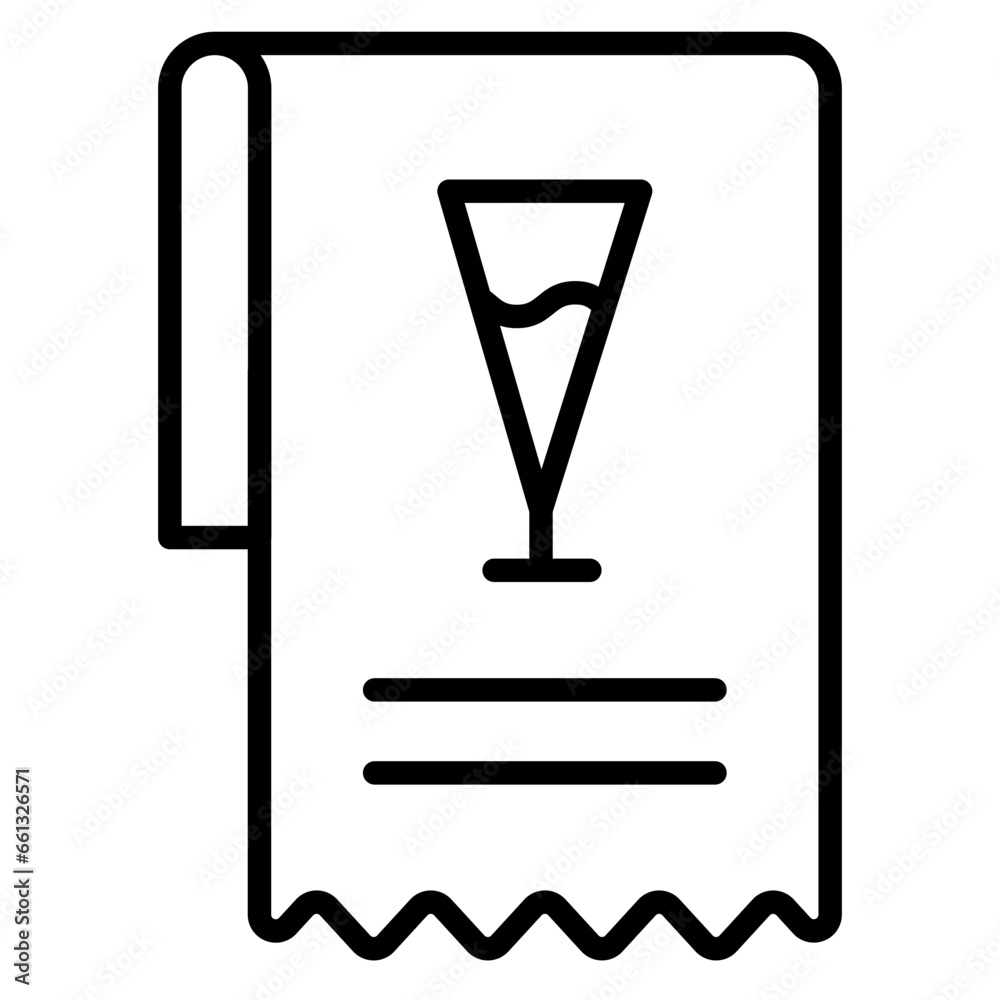 Outline Receipt Icon Outline Receipt Icon