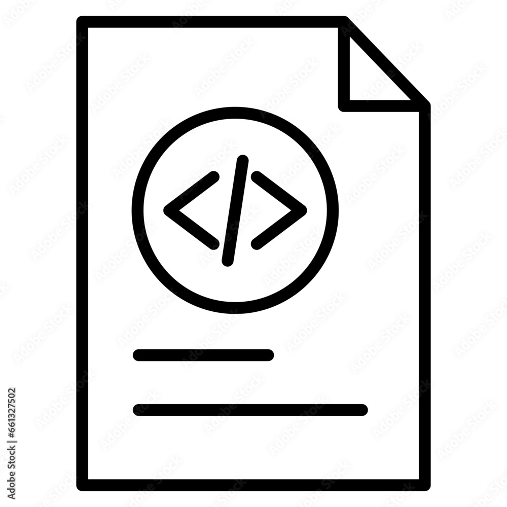 Outline Coding Page icon Outline Coding Page icon