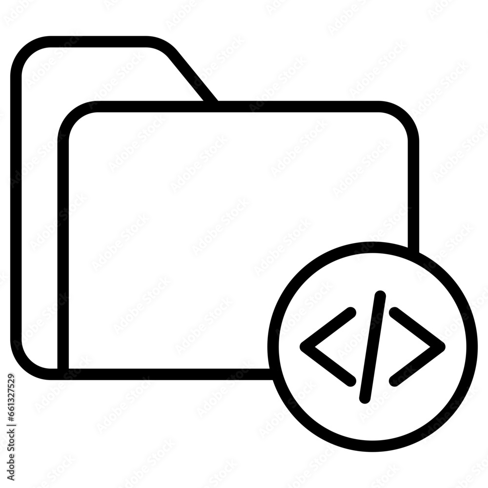 Outline Folder Coding icon Outline Folder Coding icon