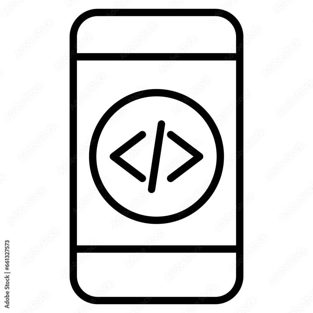 Outline Phone Coding icon Outline Phone Coding icon