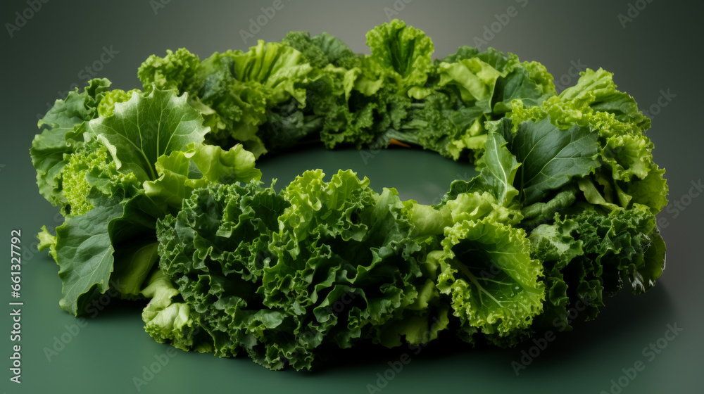 Garland made from indoor garden greens isolated on a gradient background Garland made from indoor garden greens isolated on a gradient background