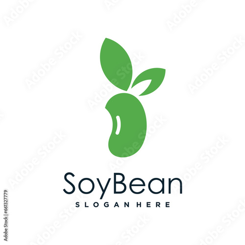 Soya bean design element vector icon with creative modern concept