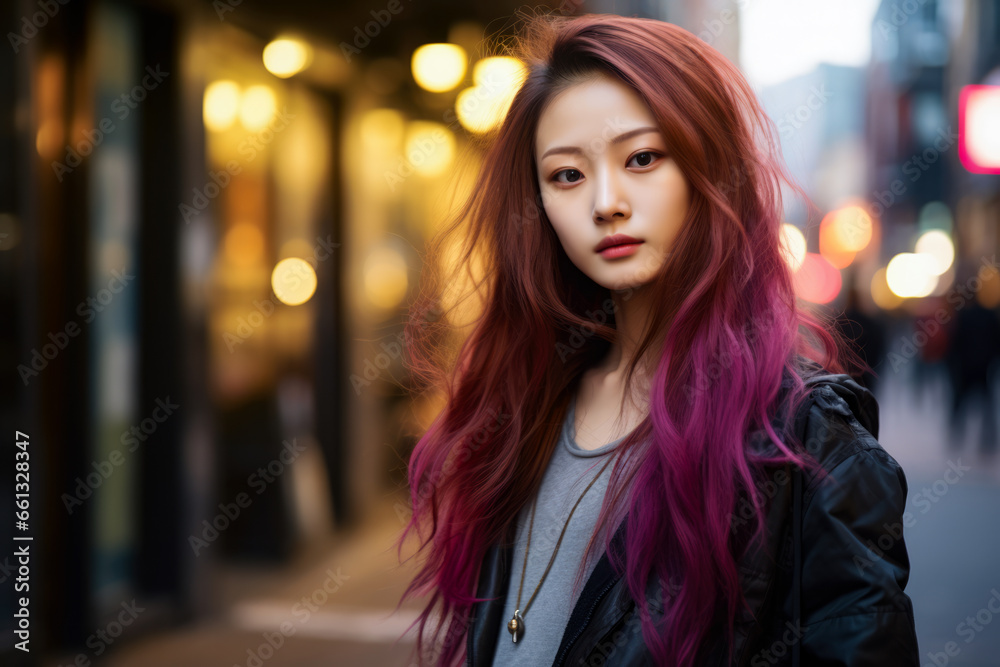 Young Japanese woman in urban clothes