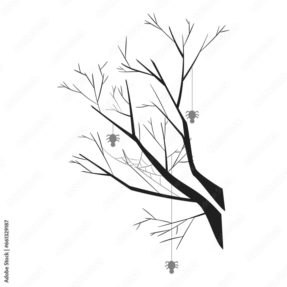 Naklejka premium Vector halloween silhouettes icon and character