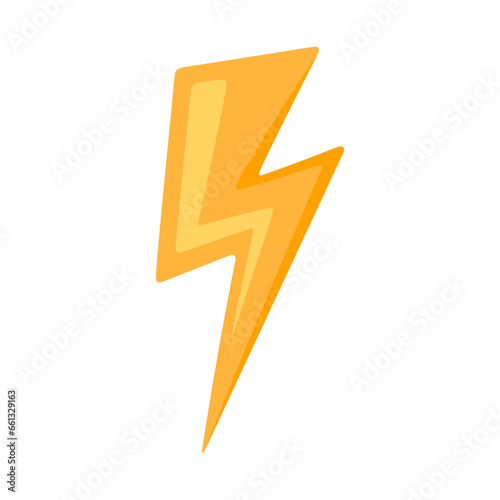 Vector lightning bolt on white background