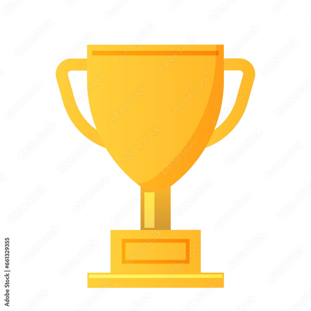Vector trophy cup icon in flat style goblet prize vector illustration on isolated background award sign business concept Vector trophy cup icon in flat style goblet prize vector illustration on isolated background award sign business concept